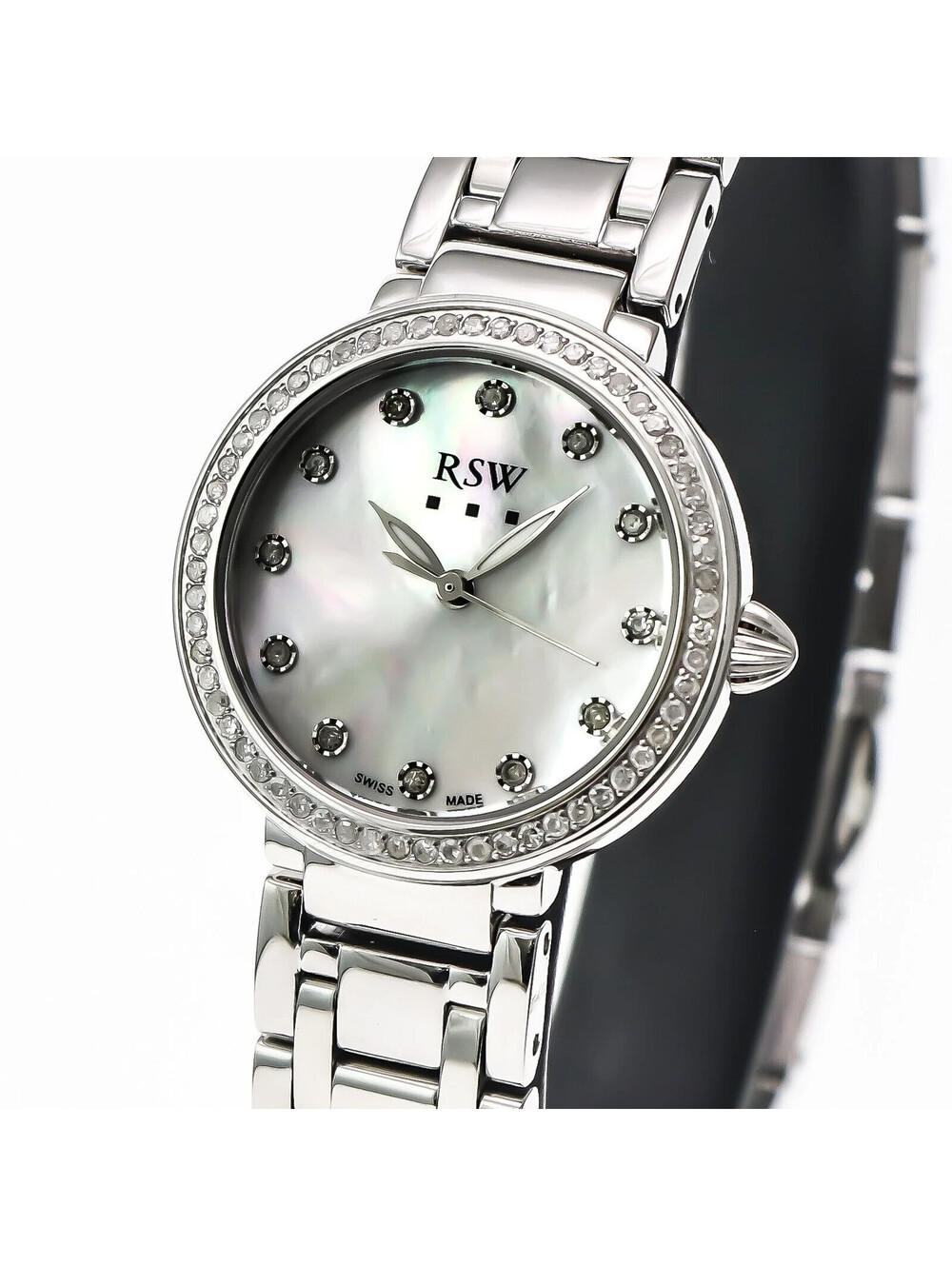 RSW Quartz 28 mm RSWL150 White mother-of-pearl Diamond